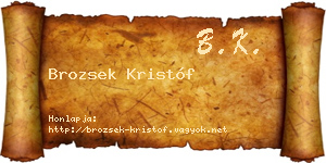 Brozsek Kristóf névjegykártya