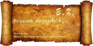 Brozsek Kristóf névjegykártya