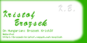 kristof brozsek business card